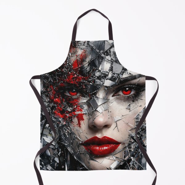 Item preview, Shattered Glass Woman with Red Eyes – Dark Abstract Beauty Art Print designed and sold by Kaleidoscope Print.
