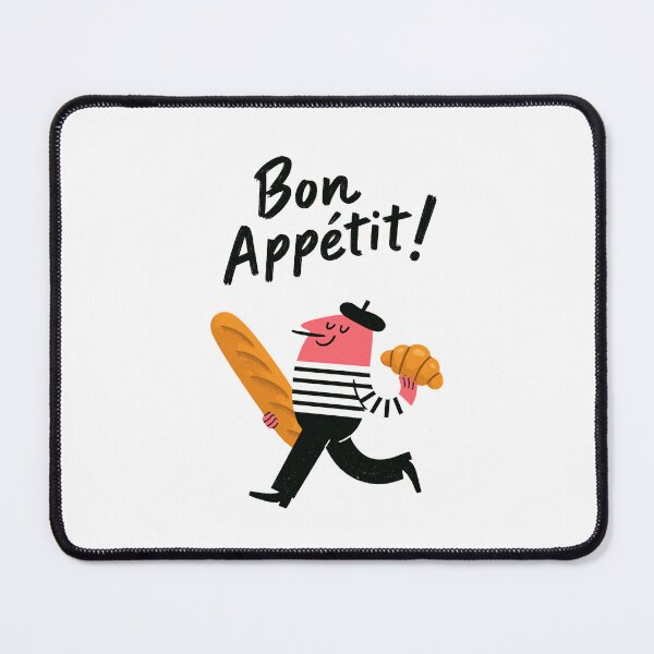 Item preview, Bon Appetit French Baguette Croissant Cute Bakery Illustration designed and sold by Ramona-Gliga.