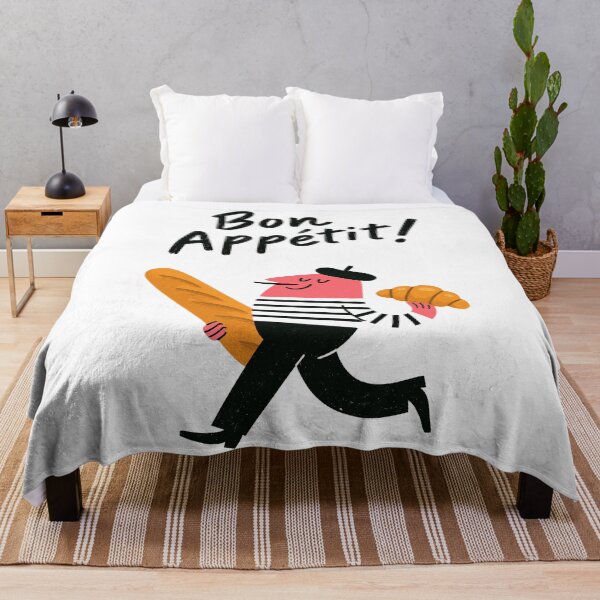 Item preview, Bon Appetit French Baguette Croissant Cute Bakery Illustration designed and sold by Ramona-Gliga.