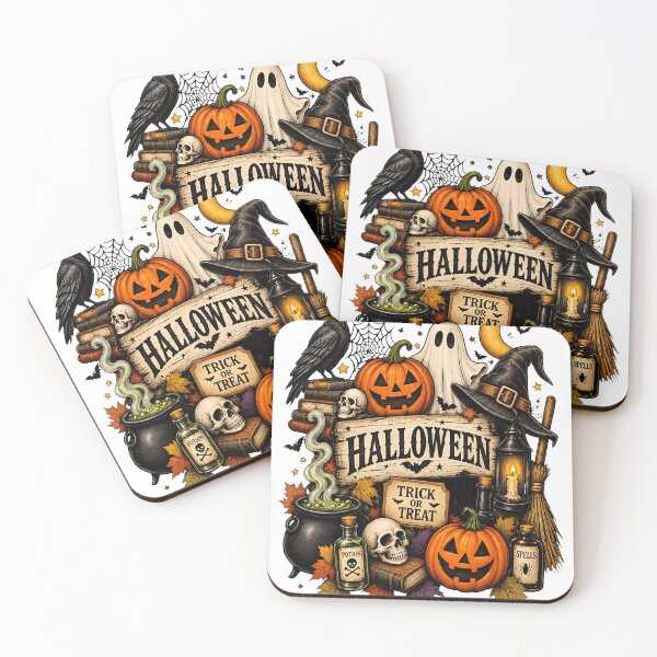 Item preview, Vintage Halloween Haunted Night Pumpkin Gathering designed and sold by RyanVasqu47526.