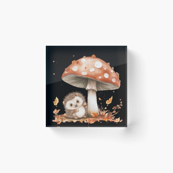 Item preview, Hedgehog Sheltering Under Mushroom designed and sold by hrendika.