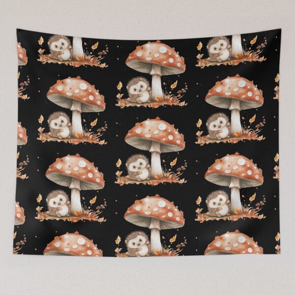 Item preview, Hedgehog Sheltering Under Mushroom designed and sold by hrendika.