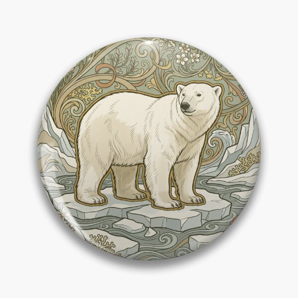 Item preview, Art Nouveau Polar Bear Vintage Arctic Zoologicals Print designed and sold by FreiherrPK.