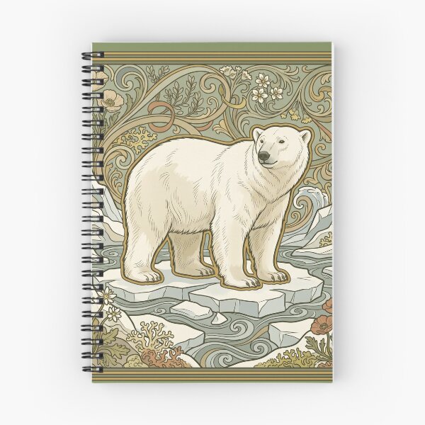 Item preview, Art Nouveau Polar Bear Vintage Arctic Zoologicals Print designed and sold by FreiherrPK.