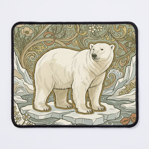 Item preview, Art Nouveau Polar Bear Vintage Arctic Zoologicals Print designed and sold by FreiherrPK.