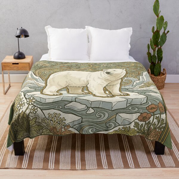 Item preview, Art Nouveau Polar Bear Vintage Arctic Zoologicals Print designed and sold by FreiherrPK.