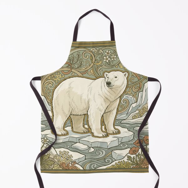 Item preview, Art Nouveau Polar Bear Vintage Arctic Zoologicals Print designed and sold by FreiherrPK.