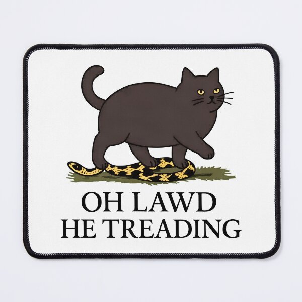 Item preview, Funny Black Cat Treading On Snake Meme Design designed and sold by GiaoCalonas.
