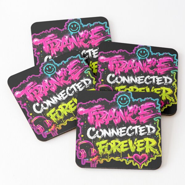Item preview, Trance Connected Forever – Neon Rave Music Graffiti designed and sold by RH Design Lab.