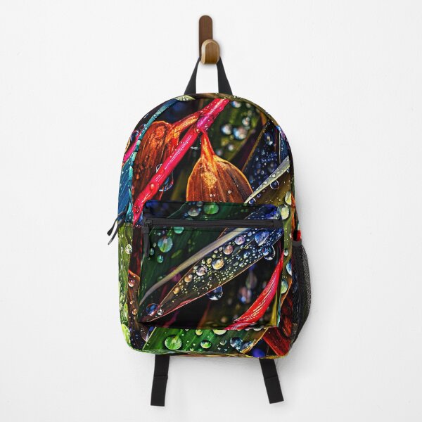 Item preview, Colorful Tropical Leaves with Water Drops – Vibrant Botanical Nature Art Print designed and sold by Kaleidoscope Print.