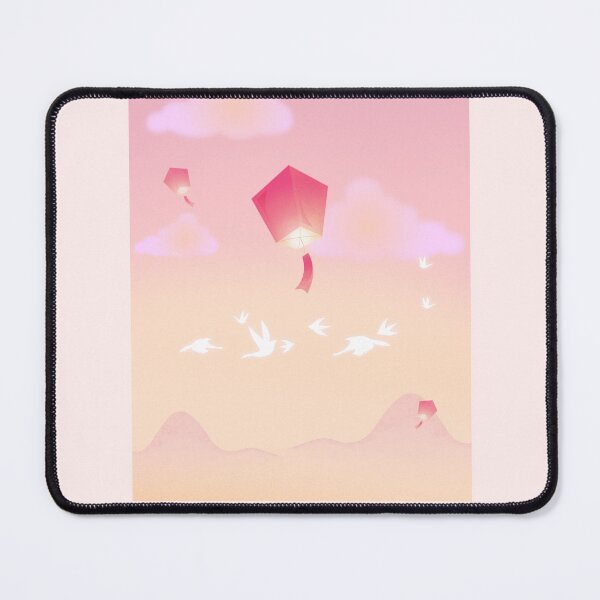 Item preview, Dreamy Sky Lanterns Floating Pastel Aesthetic Landscape designed and sold by Rehnair.