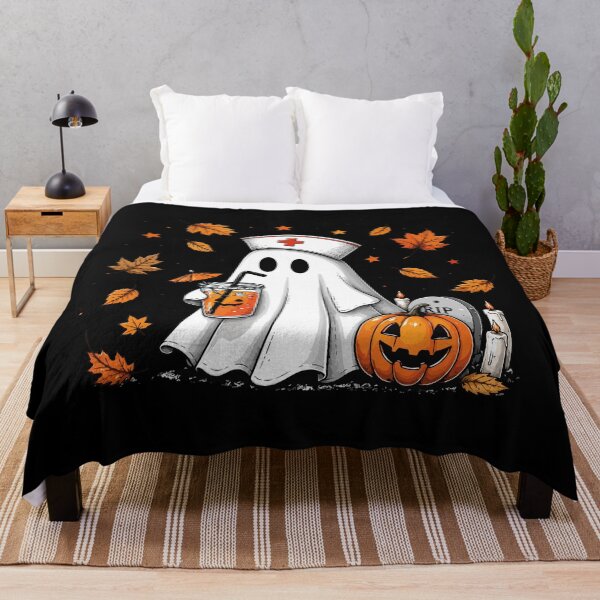 Item preview, NURSE HALLOWEEN cute ghost with pumpkin juice designed and sold by YNELENT.