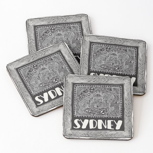 Item preview, Sydney Queen Victoria Building Indigenous Australian Aboriginal Dot Art Print designed and sold by FreiherrPK.
