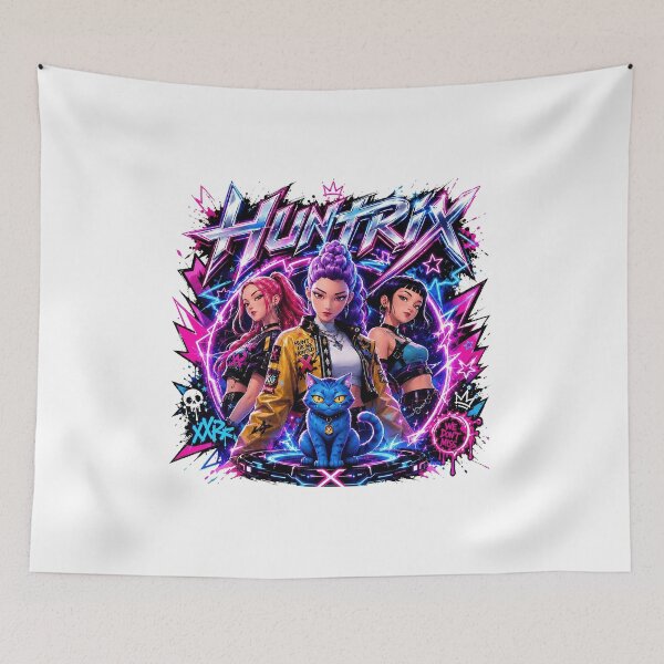 Item preview, Neon Hunter Trio Cyberpunk Fantasy Cat Artwork designed and sold by TracyWall90783.