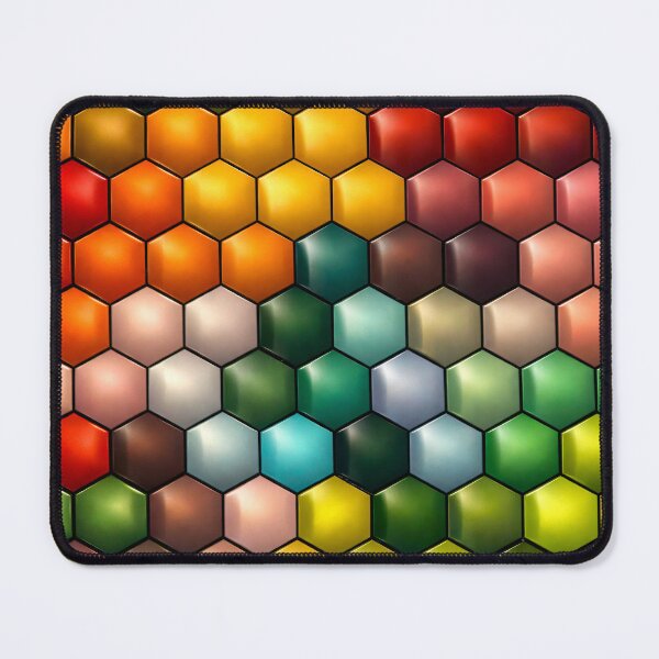 Item preview, Colorful 3D Hexagon Pattern – Vibrant Geometric Honeycomb Art Print designed and sold by Kaleidoscope Print.
