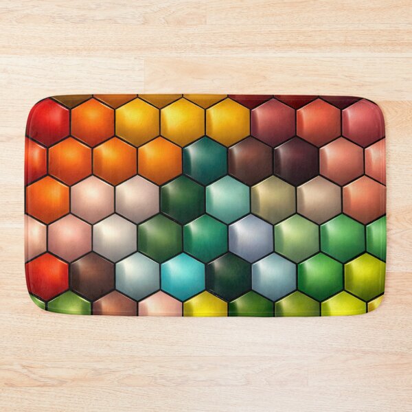Item preview, Colorful 3D Hexagon Pattern – Vibrant Geometric Honeycomb Art Print designed and sold by Kaleidoscope Print.