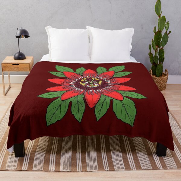 Item preview, Scarlet Passion Flower Passiflora Coccinea Pop Art Botanical Print designed and sold by FreiherrPK.