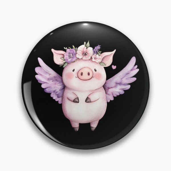 Item preview, Flying Pig with Floral Crown designed and sold by hrendika.