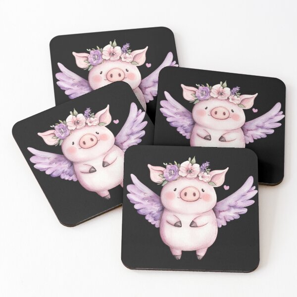 Item preview, Flying Pig with Floral Crown designed and sold by hrendika.