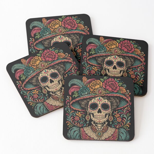 Item preview, La Calavera Catrina Gothic Floral Sugar Skull Day of the Dead Art Print designed and sold by FreiherrPK.