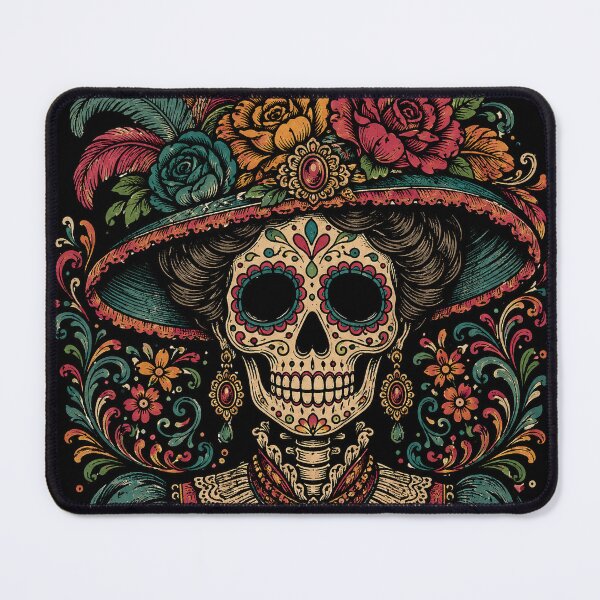 Item preview, La Calavera Catrina Gothic Floral Sugar Skull Day of the Dead Art Print designed and sold by FreiherrPK.