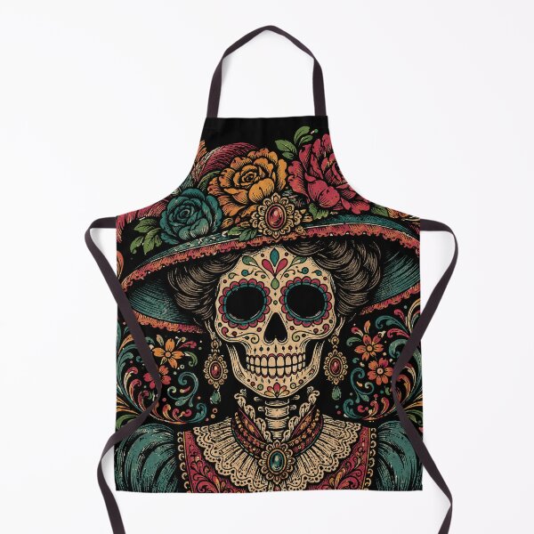 Item preview, La Calavera Catrina Gothic Floral Sugar Skull Day of the Dead Art Print designed and sold by FreiherrPK.