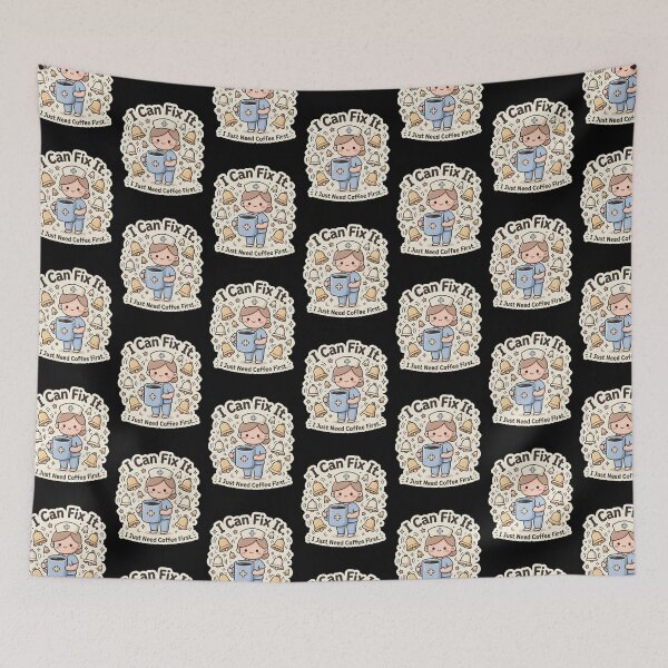 Item preview, I Can Fix It I Just Need Coffee First Funny Nurse Coffee Humor Healthcare Gift designed and sold by kuwagatamushi.