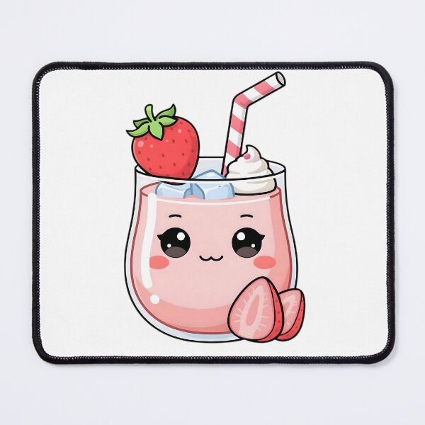 Item preview, Cute Kawaii Strawberry Milkshake Sticker designed and sold by ChibiPCStudio.