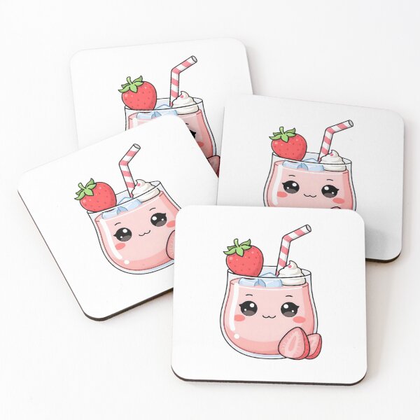 Item preview, Cute Kawaii Strawberry Milkshake Sticker designed and sold by ChibiPCStudio.