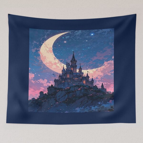 Item preview, Magical Night Castle Starry Sky Artwork  designed and sold by NivyasArtistry.