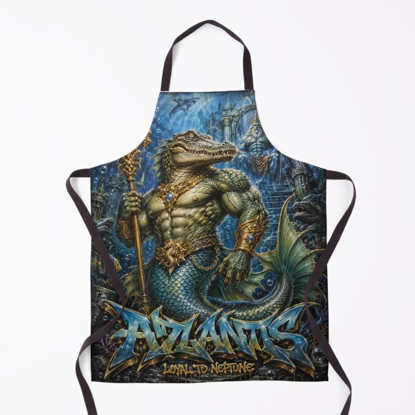 Item preview, Alligator Merman – Neptune’s Ocean Guardian | 90s Airbrush Fantasy designed and sold by Kilian Luc.