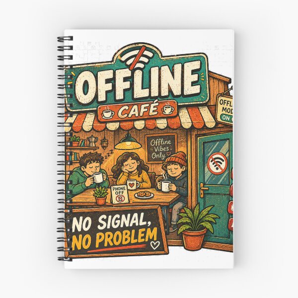 Item preview, Offline Café – No Signal No Problem Funny Coffee & Digital Detox designed and sold by NarpLTD.