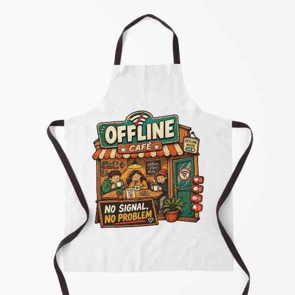 Item preview, Offline Café – No Signal No Problem Funny Coffee & Digital Detox designed and sold by NarpLTD.