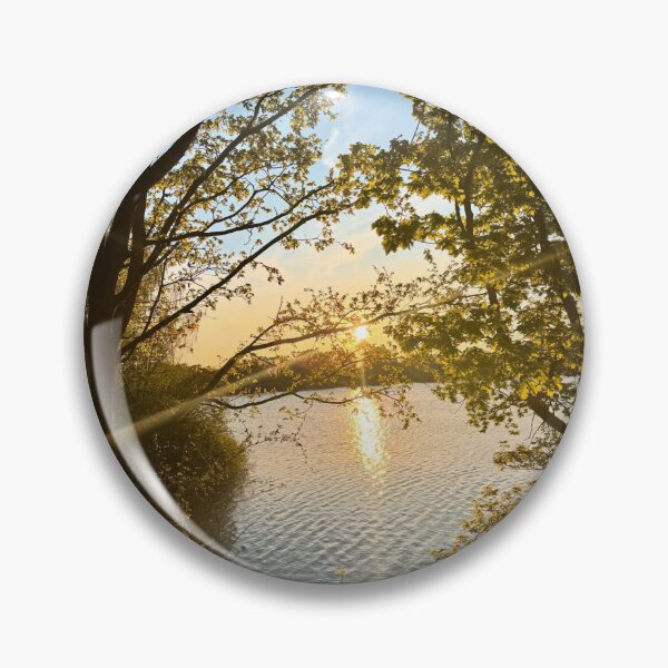 Item preview, Golden Sunset Through Trees Over a Peaceful Lake designed and sold by ThatSurreyLife.
