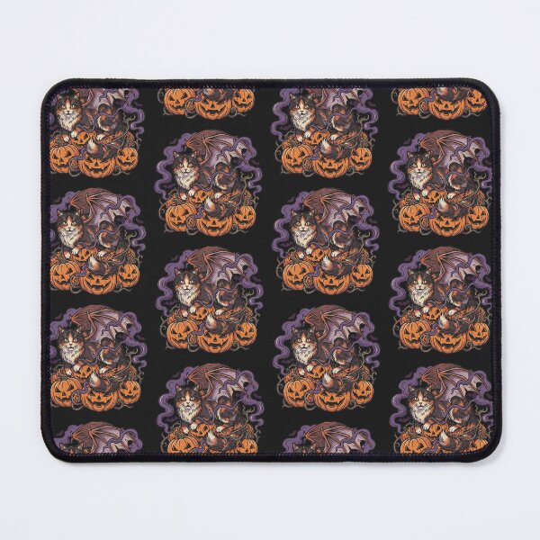 Item preview, Bat Winged Calico Cat Pumpkin Patch Halloween designed and sold by MewSpooky.