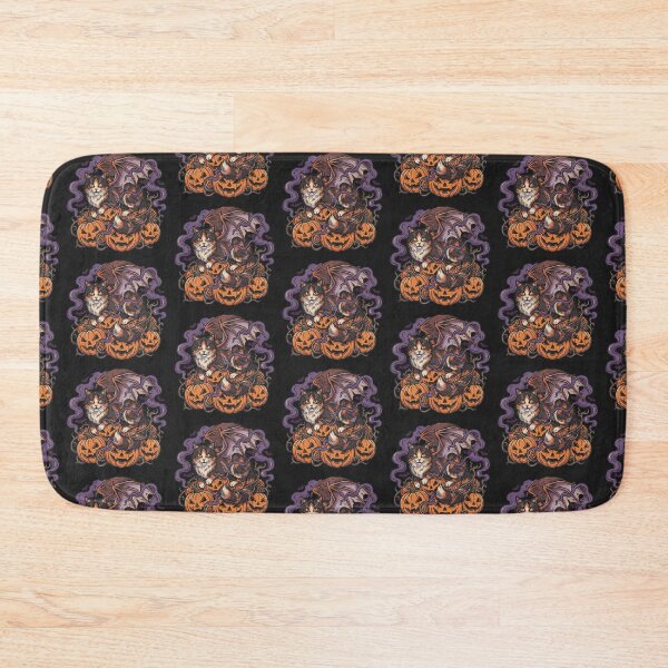 Item preview, Bat Winged Calico Cat Pumpkin Patch Halloween designed and sold by MewSpooky.
