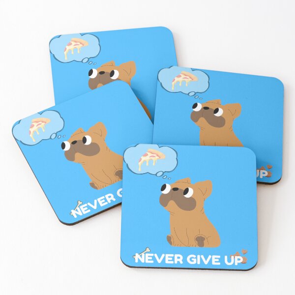 Item preview, Funny Pug Pizza Never Give Up designed and sold by WithoutBorders4.