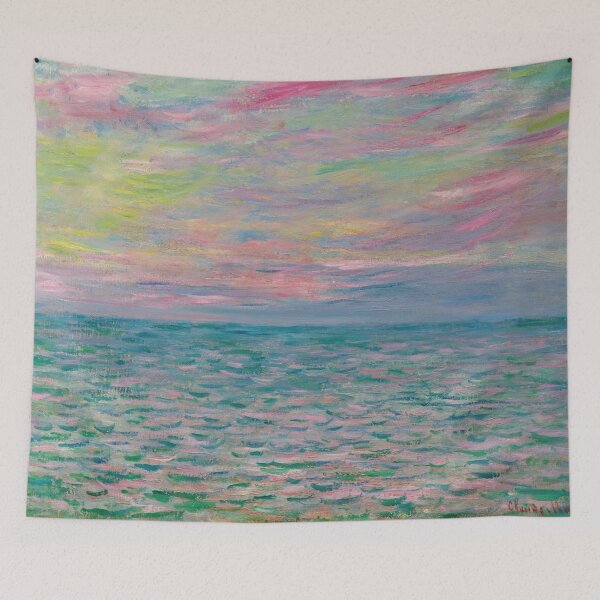 Item preview, Coucher De Soleil a Pourville Pleine Mer by Claude Monet: Coastal Sunset Poster designed and sold by artofuniverse.
