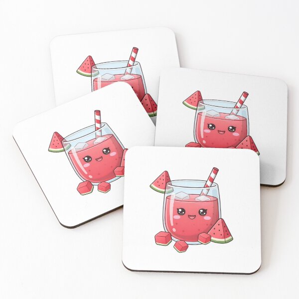 Item preview, Cute Kawaii Iced Watermelon Juice Sticker designed and sold by ChibiPCStudio.