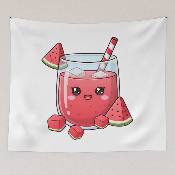 Item preview, Cute Kawaii Iced Watermelon Juice Sticker designed and sold by ChibiPCStudio.