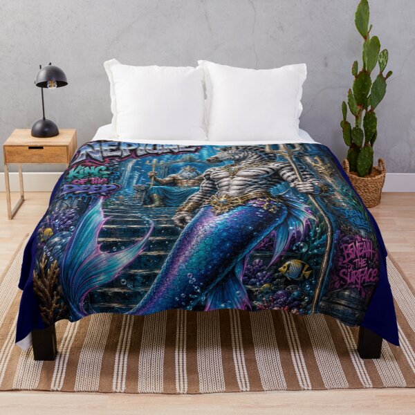 Item preview, Zebra Merman – Neptune’s Ocean Guardian | 90s Airbrush Fantasy designed and sold by Kilian Luc.