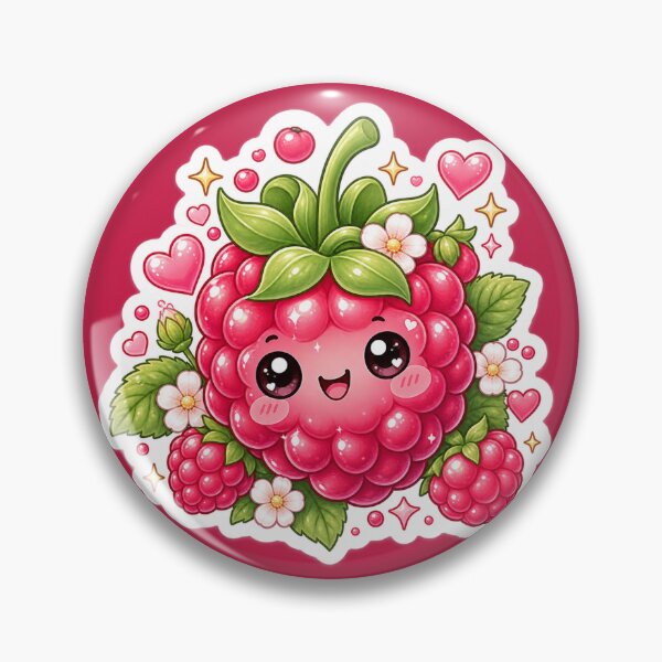 Artikelvorschau, Niedlicher Kawaii-Himbeer-Aufkleber entworfen und verkauft von Christiana-Art.