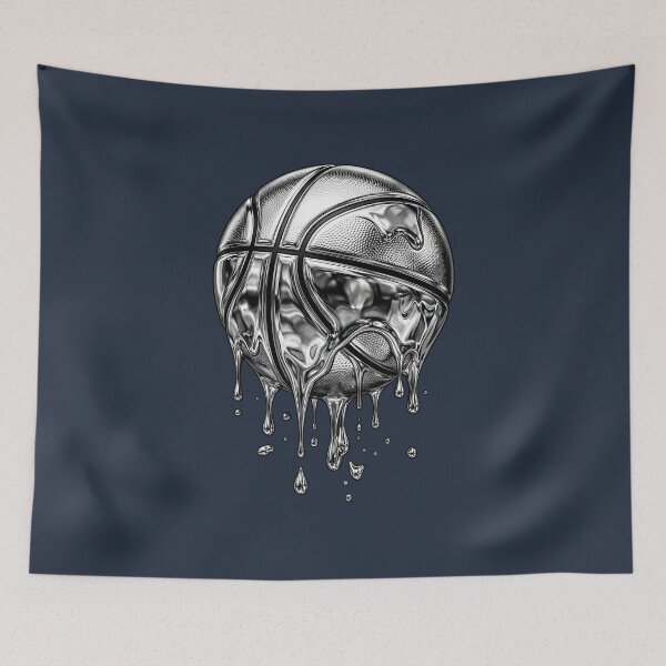 Item preview, Textured Silver Chrome Liquid Basketball designed and sold by DripCultureLab.