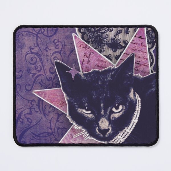 Item preview, Vintage Black Cat & Floral Lace - Dark Coquette Whimsigoth Purple designed and sold by BrontesWhimsyStore.