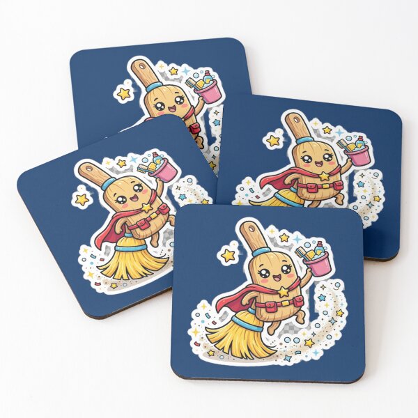 Item preview, Magical Cleaning Superhero Broom Character Sticker designed and sold by Tinydoodlenest .