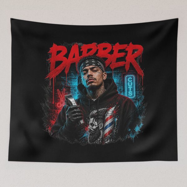 Item preview, Red Barber Graffiti Streetwear with Clipper designed and sold by Barber MD Culture.