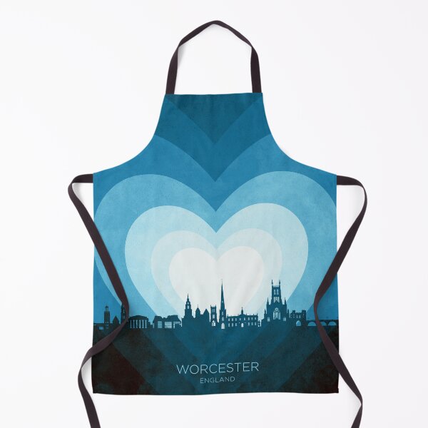 Item preview, Worcester England Skyline Hearts Blue designed and sold by ArtPrints.