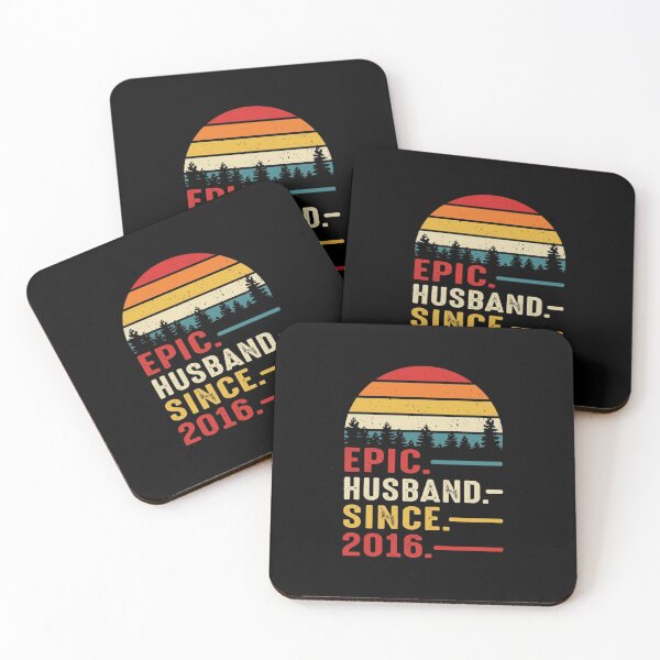 Item preview, Epic Husband Since 2016 10th Wedding Anniversary Vintage Retro Sunset designed and sold by haitrieuic96.
