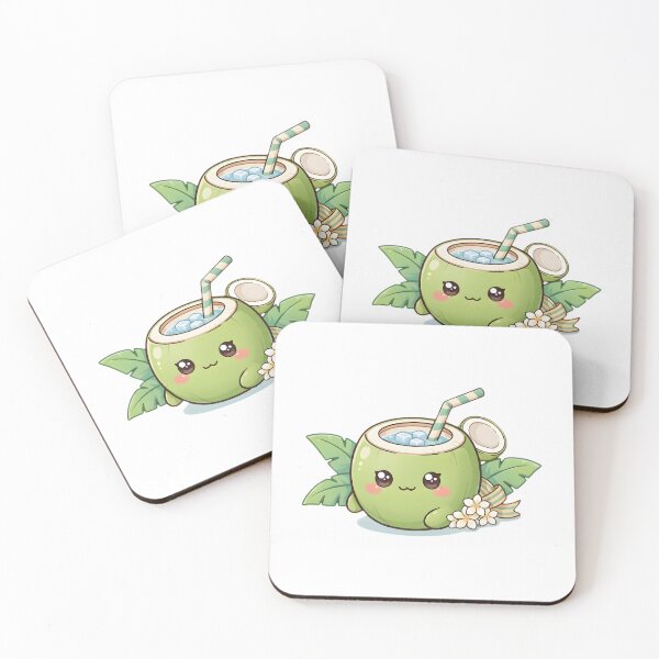 Item preview, Cute Kawaii Fresh Coconut Water Sticker designed and sold by ChibiPCStudio.