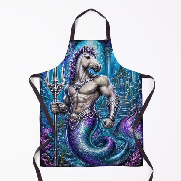 Item preview, Horse Merman – Neptune’s Ocean Guardian | 90s Airbrush Fantasy designed and sold by Kilian Luc.